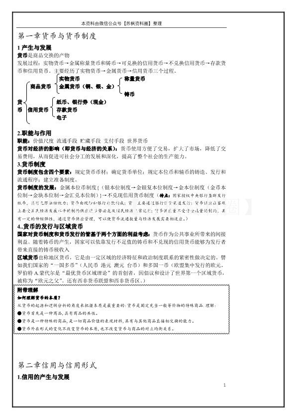 货币银行学